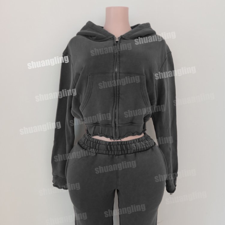 Women's Sets Two Piece Set Women Clothing Hoodies Yoga Leggings Loungewear Sweatsuit With Pockets Black Girl's Clothing Set