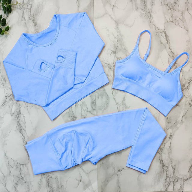 2024 new Activewear Women Gym Clothing Seamless Workout Yoga Set Scrunch Butt Leggings Sports Bra Set