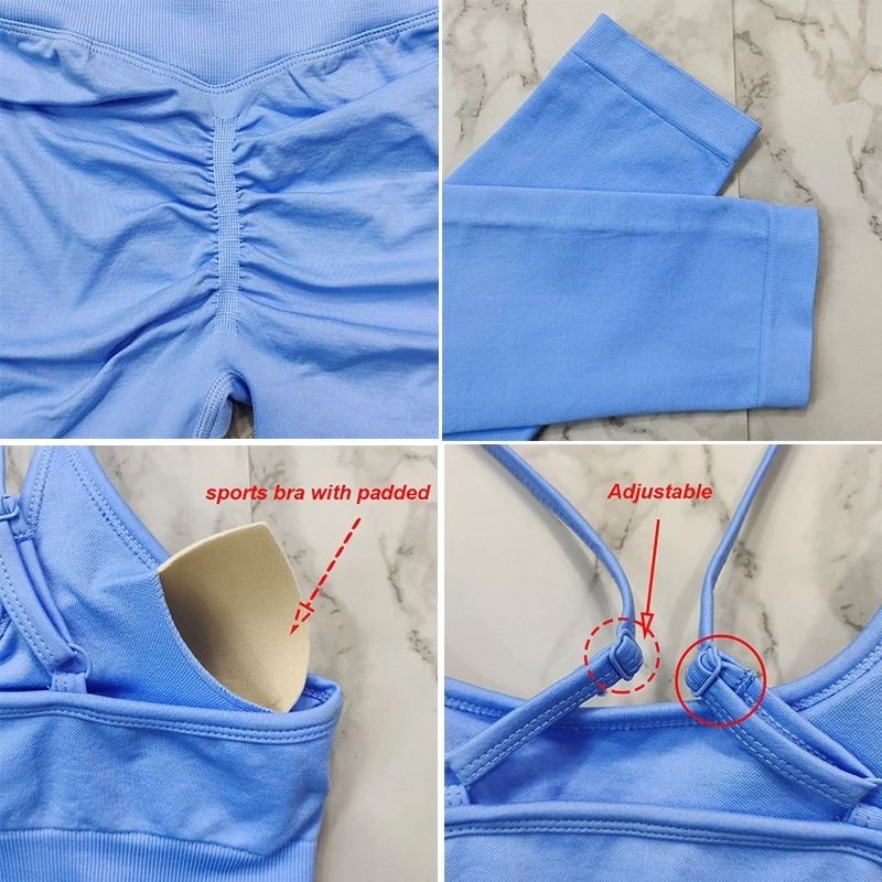 2024 new Activewear Women Gym Clothing Seamless Workout Yoga Set Scrunch Butt Leggings Sports Bra Set
