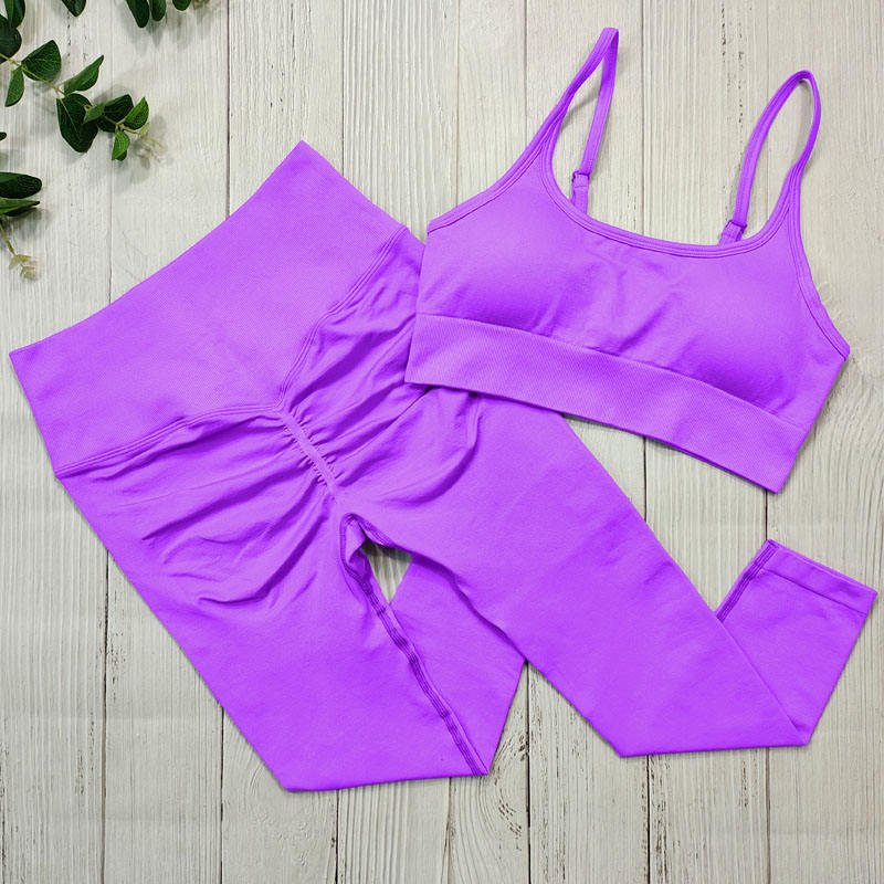 2024 new Activewear Women Gym Clothing Seamless Workout Yoga Set Scrunch Butt Leggings Sports Bra Set