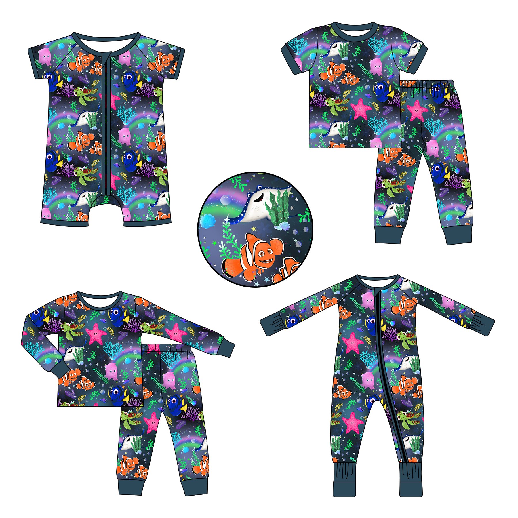Wholesale Custom Bamboo Cute Newborn Baby Girls Wildflower High Quality Pajamas Romper Zippies Clothes Set Baby