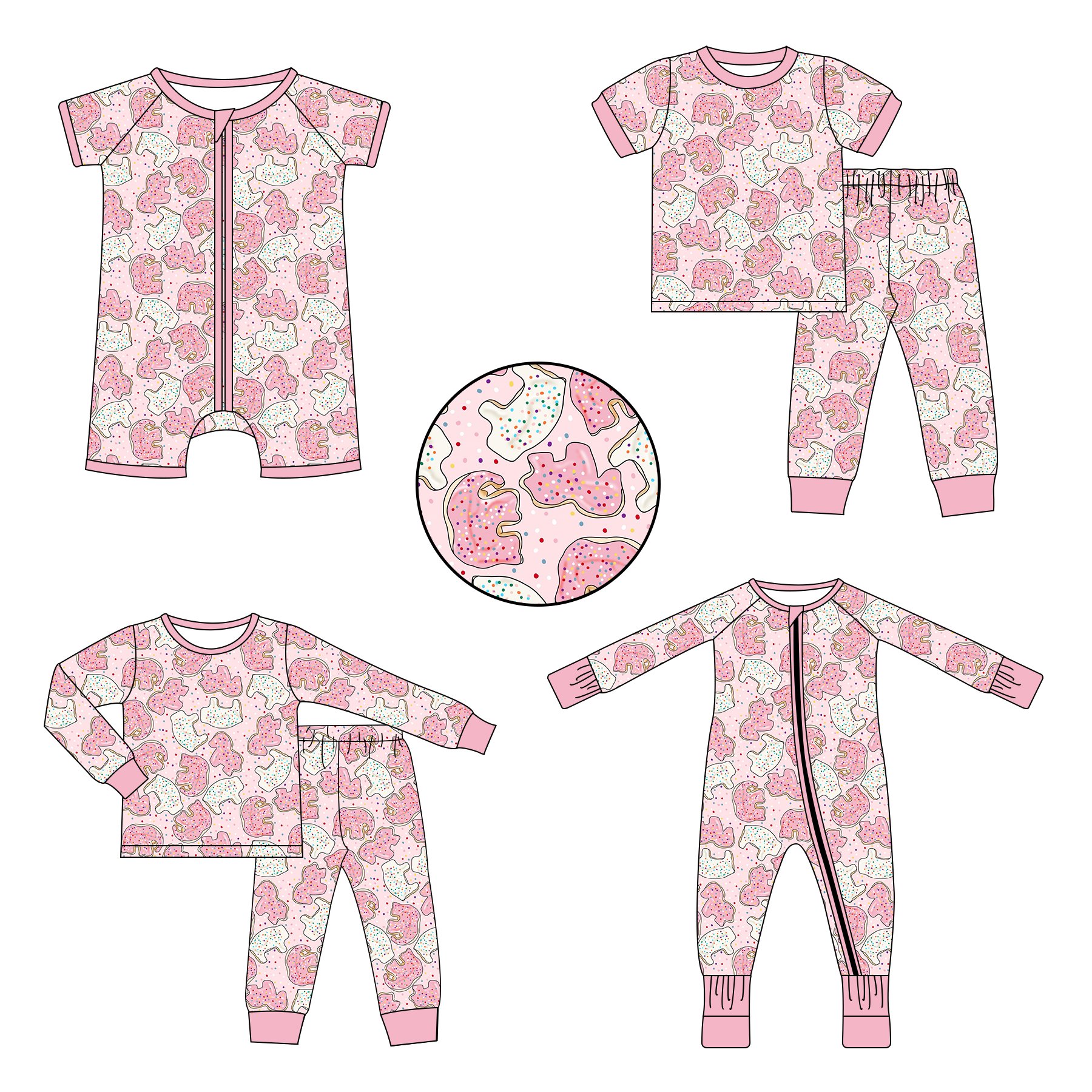 Wholesale Custom Bamboo Cute Newborn Baby Girls Wildflower High Quality Pajamas Romper Zippies Clothes Set Baby
