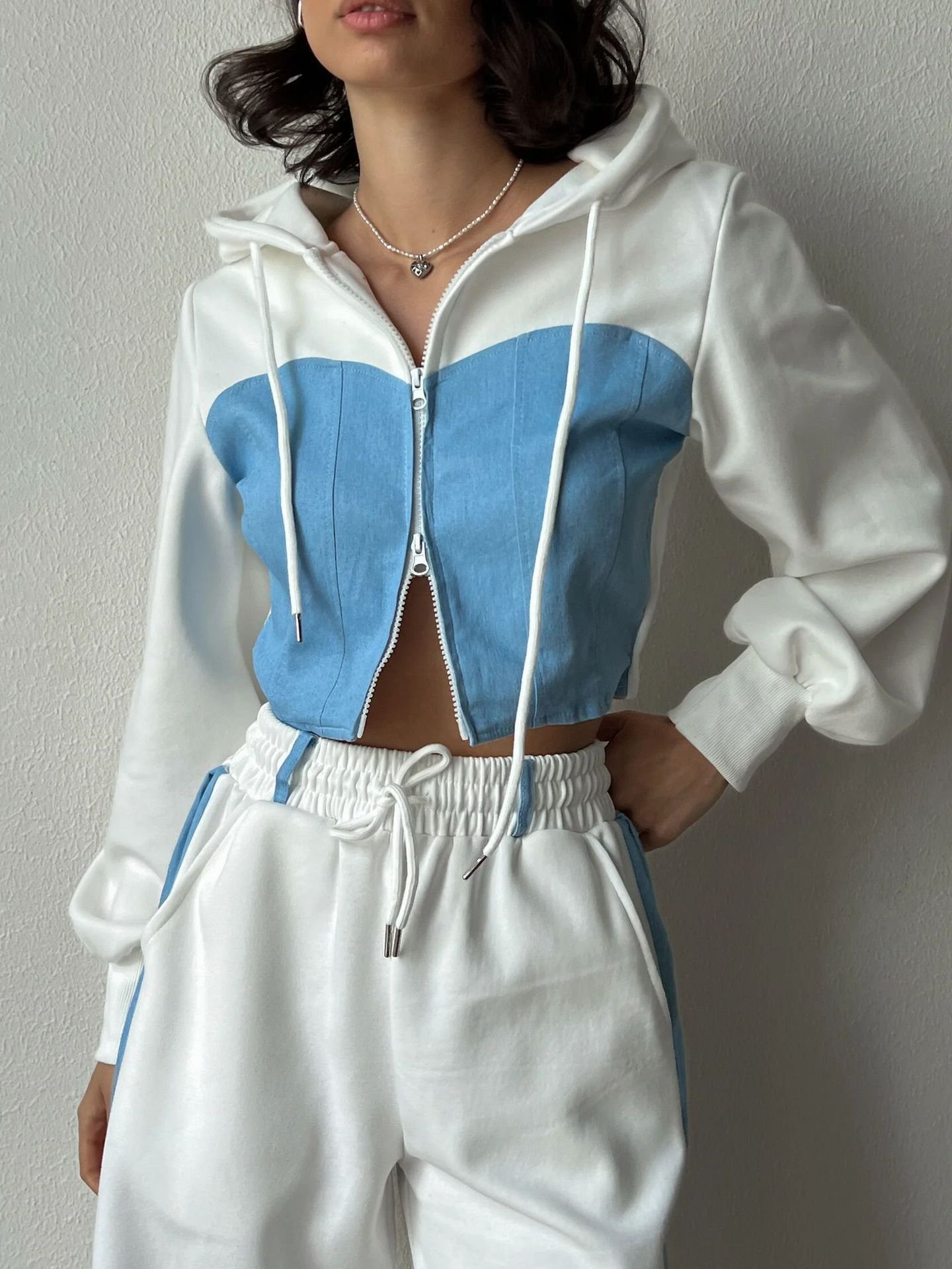 Hot Sale Women Fitness Clothing High Waisted Pants Set Drawstrings For Zip Up Hoodies Long Sleeve Sweatshirt Women Set