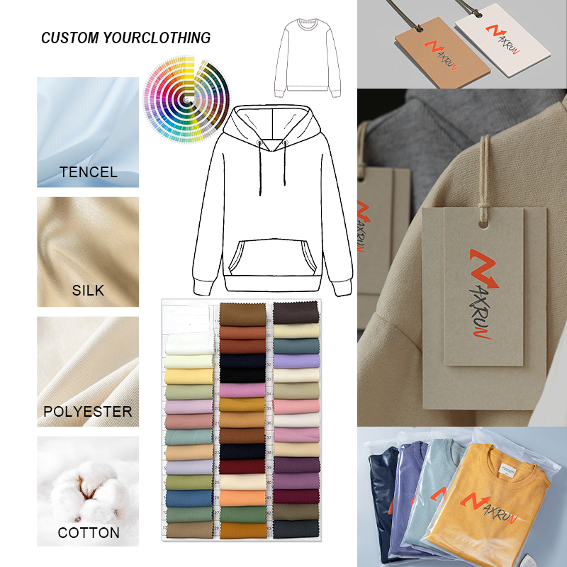 New Fashion crew neck drop shoulder hoodie oversized pullover casual sweatshirt y2k women Hoodies