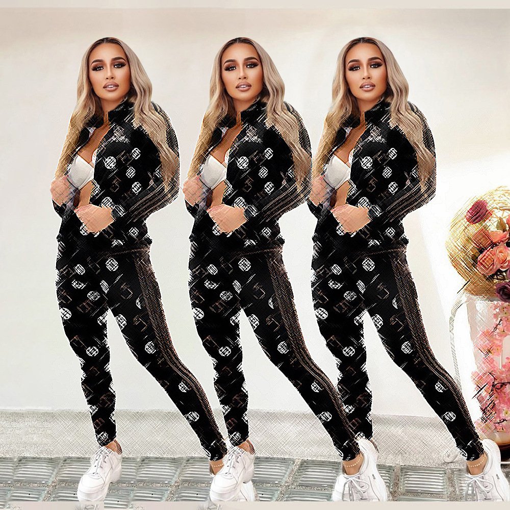 New arrival Fall 2024 Brand women's clothing zipper two piece set outfits women two pieces sexy winter clothes for women