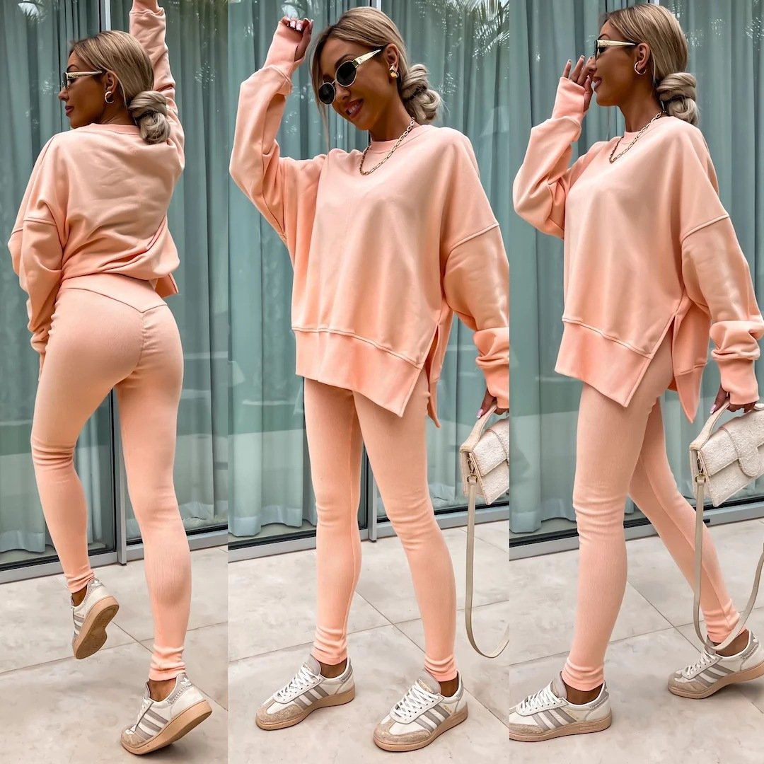 New arrival women's sets sweatshirt 2 piece set women clothing loose solid Legging pants women's sweater set
