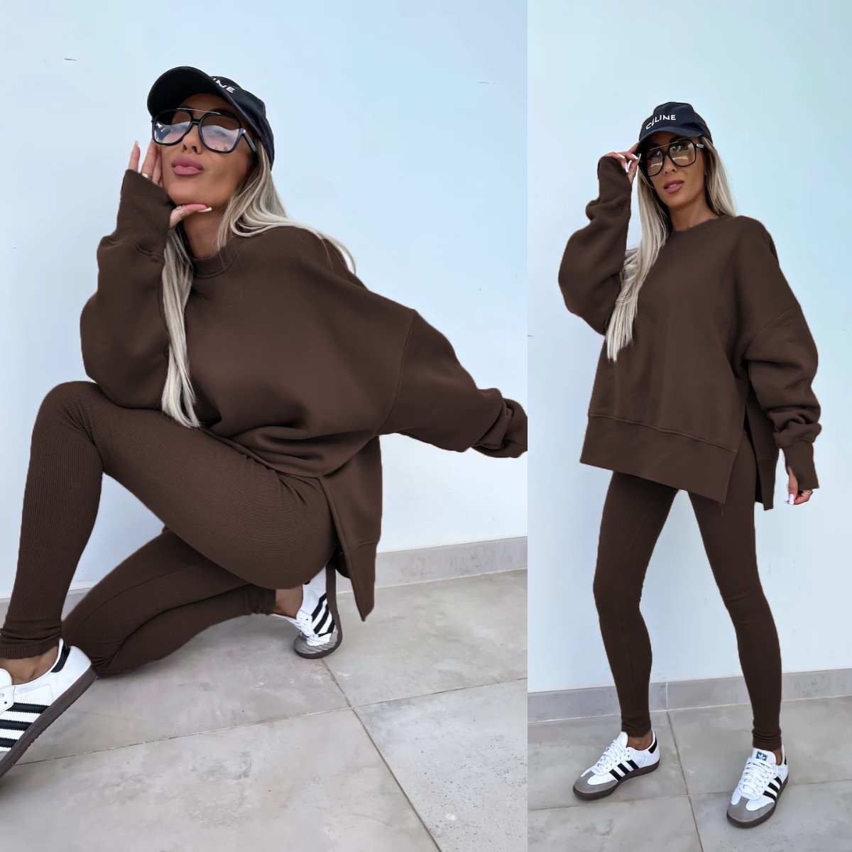New arrival women's sets sweatshirt 2 piece set women clothing loose solid Legging pants women's sweater set