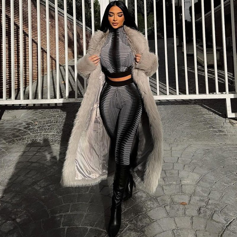 2024 Print Crop Slim Sets For Women 2 Piece Set Women Loungewear Women Sets