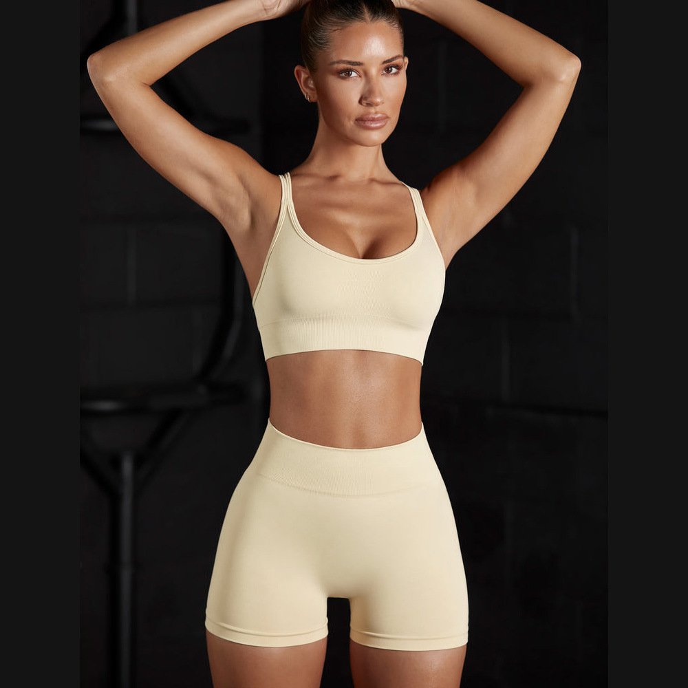 Custom Logo Gym Yoga Set Women Seamless Sportswear Outfits Workout Fitness Shorts for Female Yoga Sports Leggings Suit