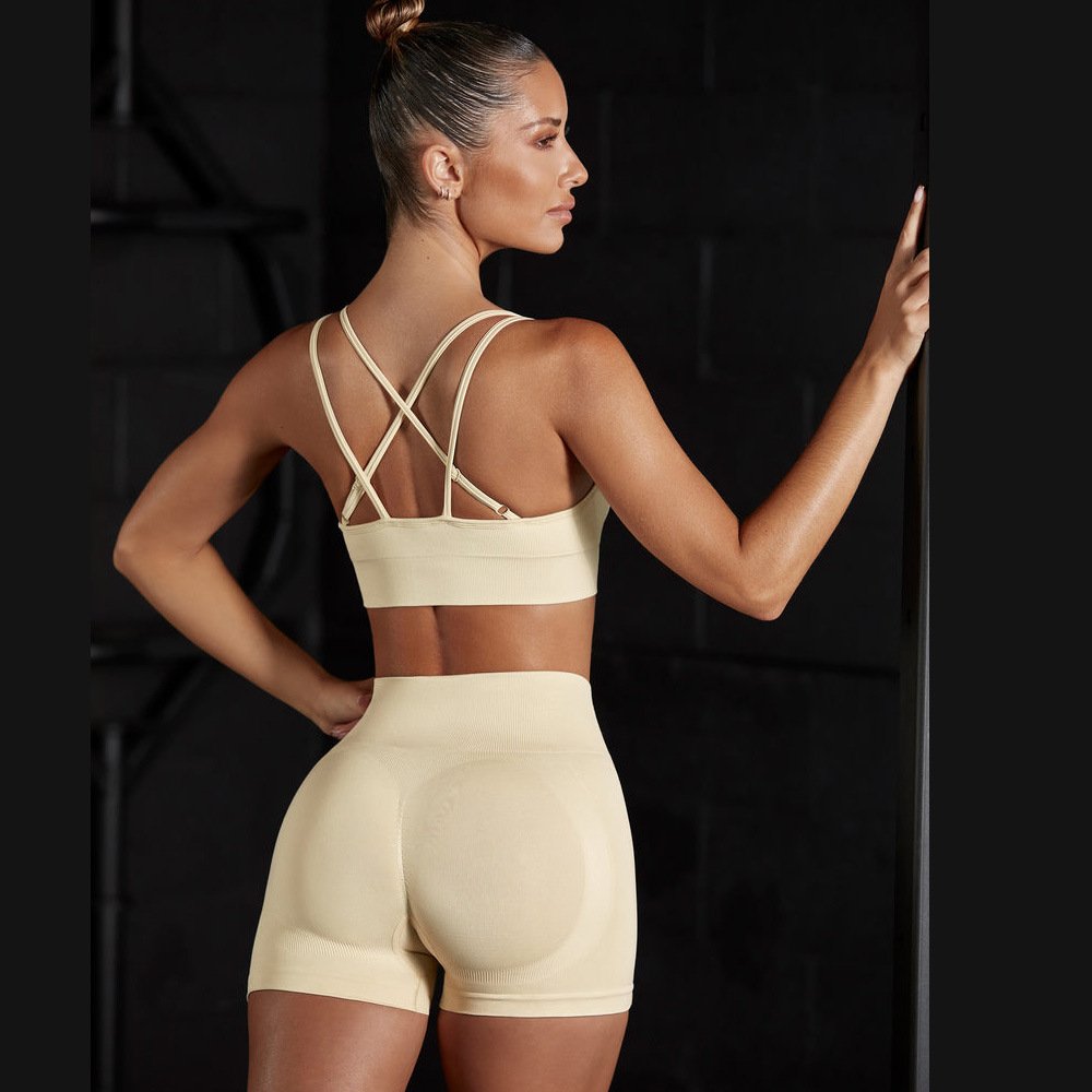 Custom Logo Gym Yoga Set Women Seamless Sportswear Outfits Workout Fitness Shorts for Female Yoga Sports Leggings Suit