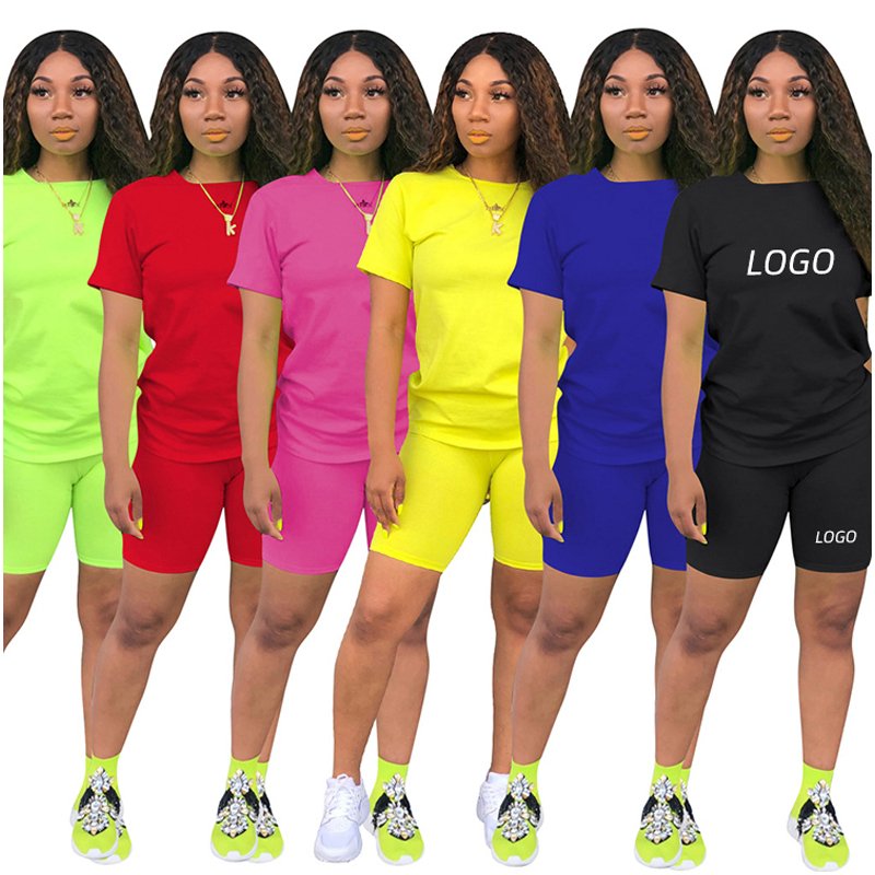In Stock Summer outfit crop short sleeve full zip up hoodie Women sweatsuit set tracksuit jogger shorts two 2 piece women's set