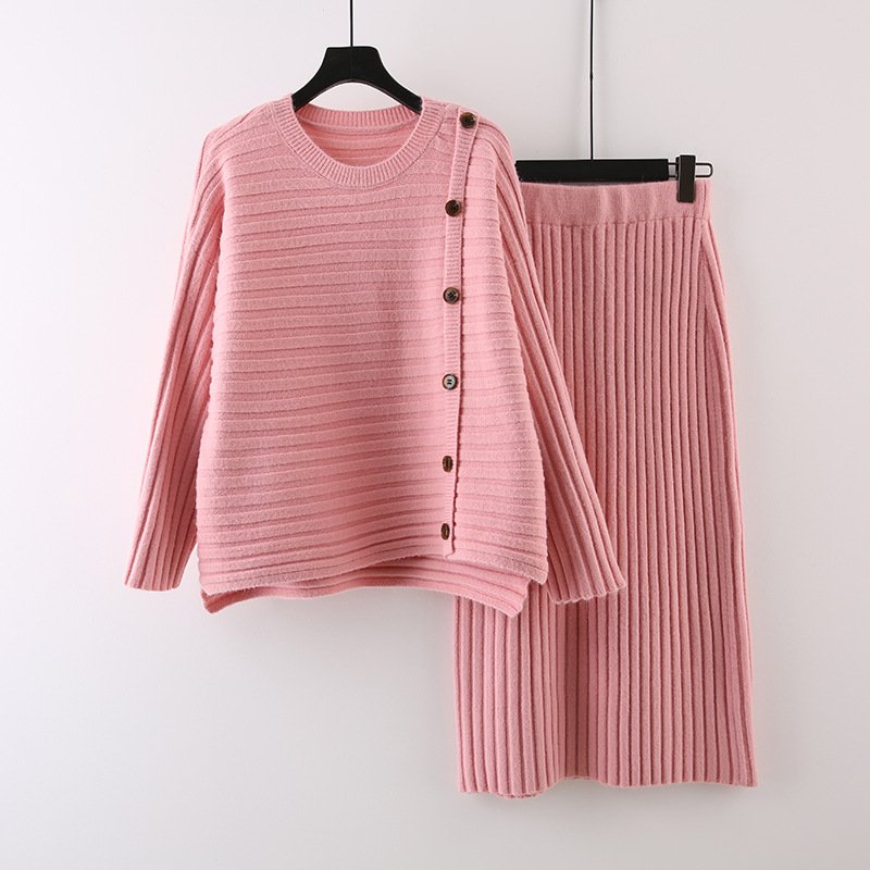 Boutique Wholesale 2024 Autumn New Style Fashionable Design Long Sleeved Sweater Jacket Half Skirt Casual Women's Set