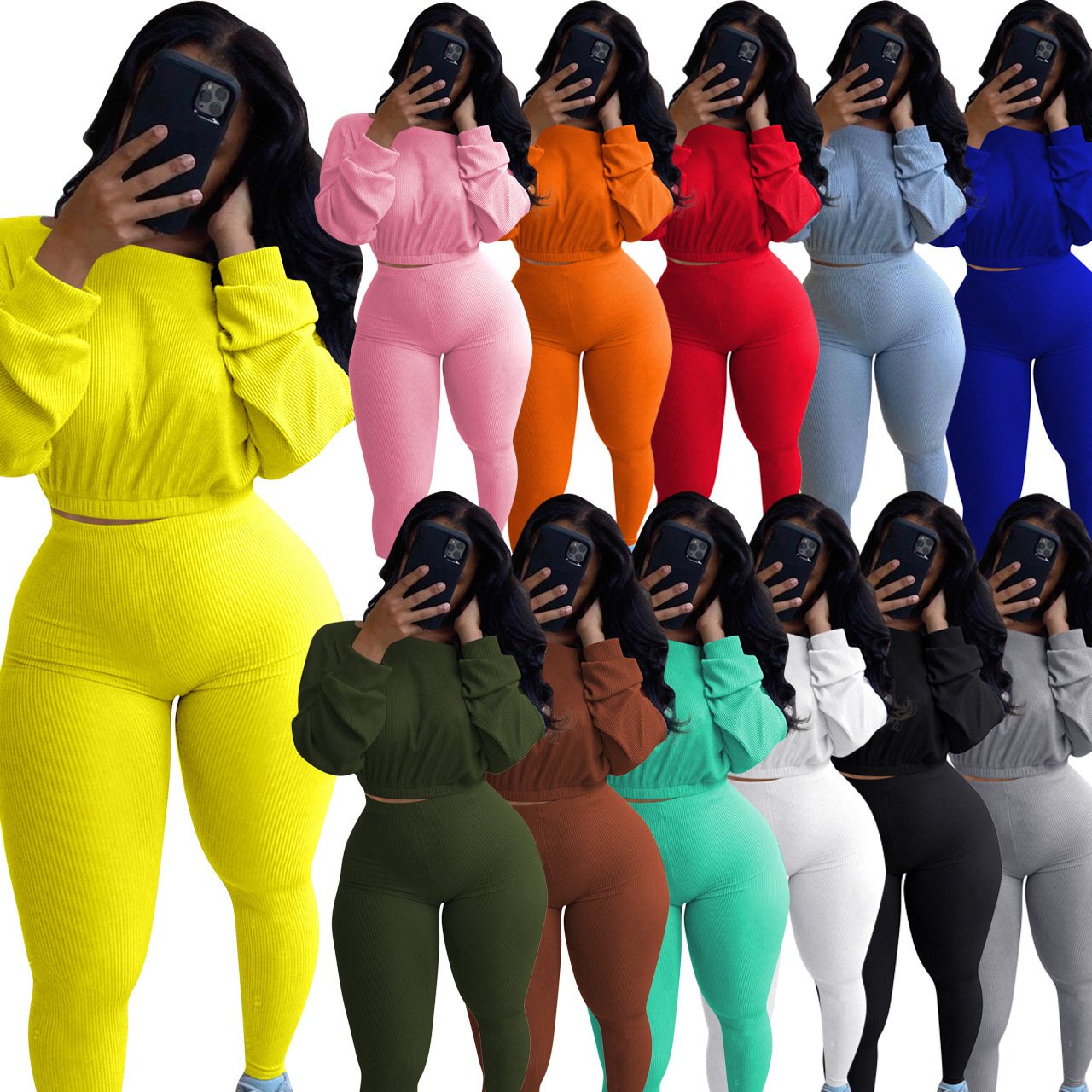 Fashion Fall Women's Shirt Pants Sets Ladies Street Wear Matching Suits Clothes Casual Plus Size Two Piece Set Female Clothing