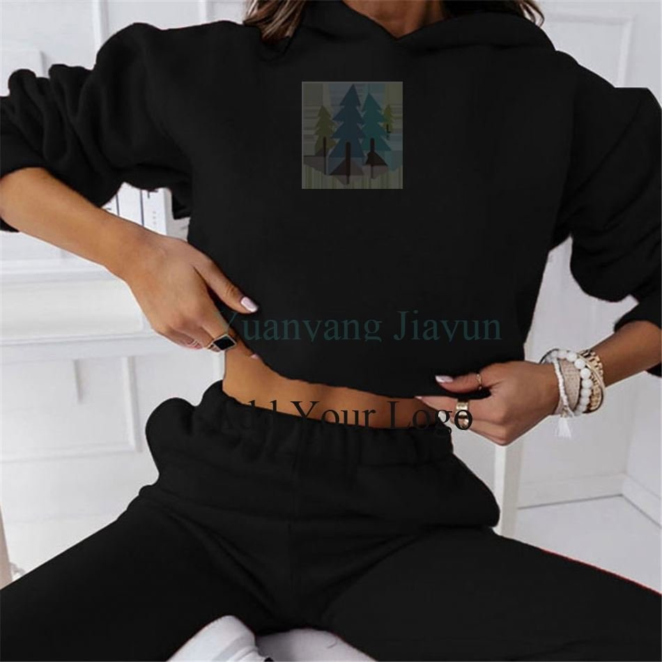 Women Sets Sportswear set short long sleeved Hooded Sweater autumn winter new two piece set women's wear