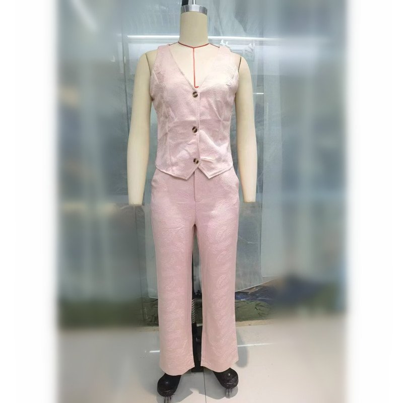 TAOP&ZA women's clothing 2024 summer new style new fashion solid color sleeveless vest high waist slim trousers suit