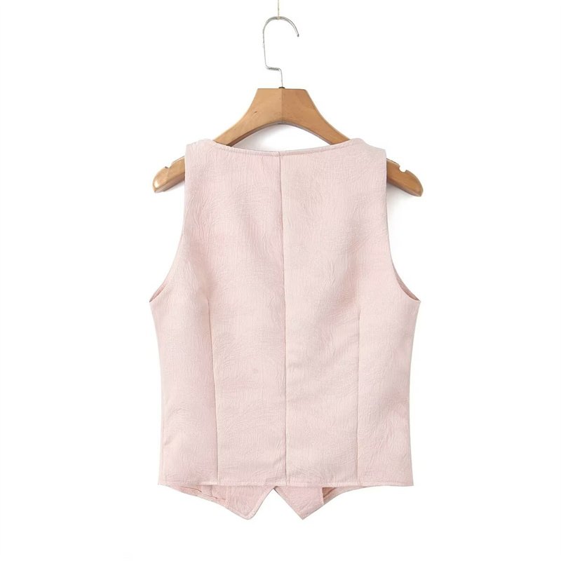TAOP&ZA women's clothing 2024 summer new style new fashion solid color sleeveless vest high waist slim trousers suit