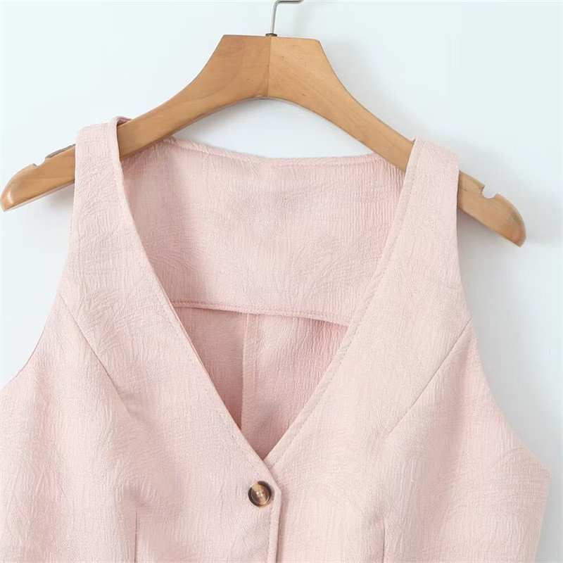 TAOP&ZA women's clothing 2024 summer new style new fashion solid color sleeveless vest high waist slim trousers suit