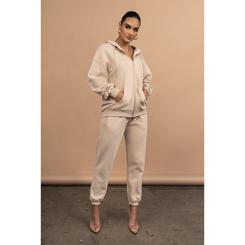 Autumn Winter Custom Logo Women Sweatsuit Set Tracksuit 2 Piece Set Plus Size Sweatpants and Hoodie Set with Zipper