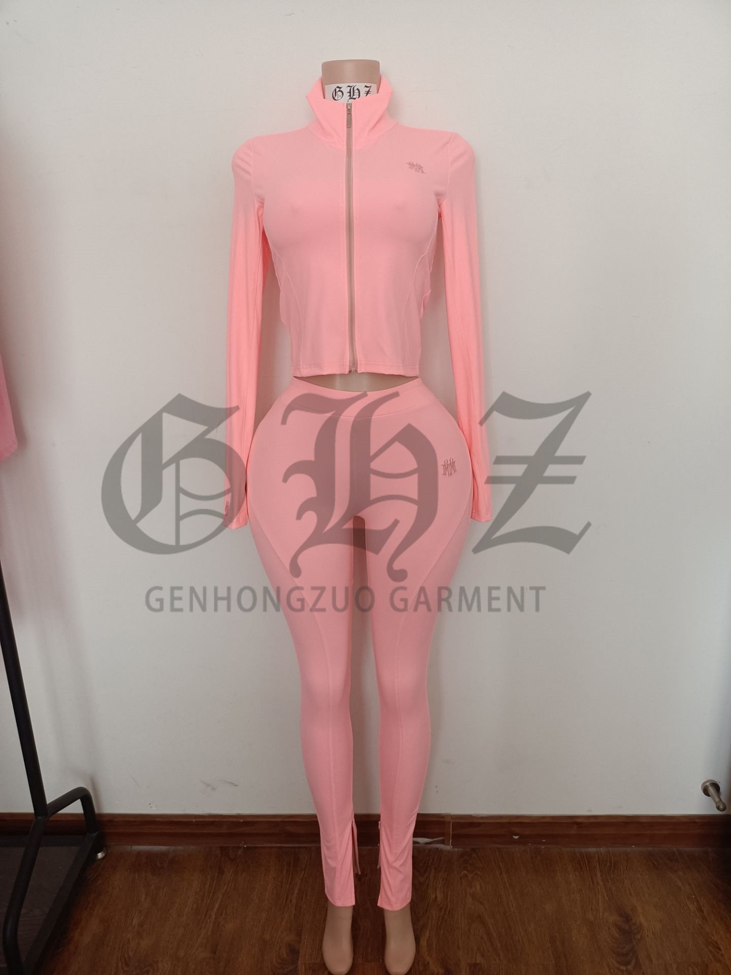 Women's Clothing Custom Logo Jacket Flared leggings Zipper Hoodie Yoga Sets Two Piece Outfits Skinny Jogging Suits Tracksuit Set