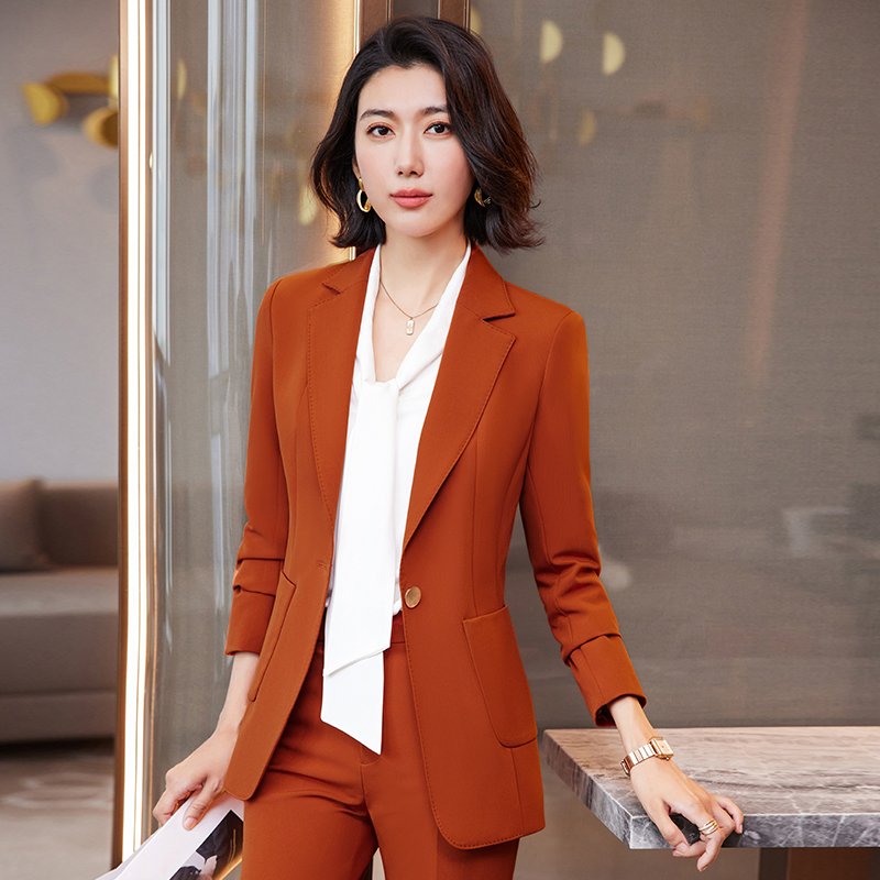 New Design Fashion Elegant Casual Slim Fit Women's Office Business Suit Pants Two Piece Set