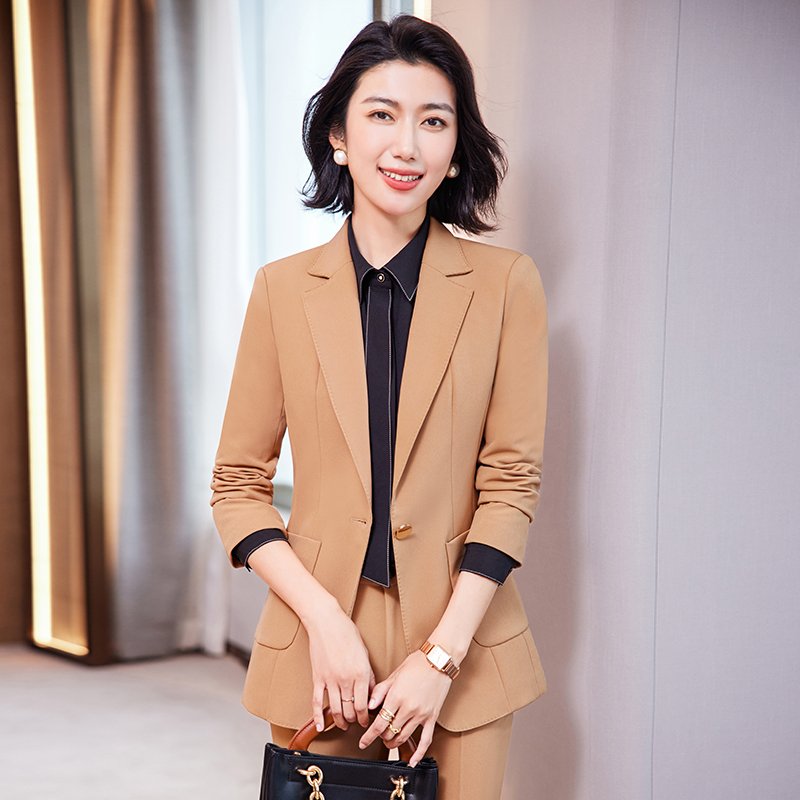 New Design Fashion Elegant Casual Slim Fit Women's Office Business Suit Pants Two Piece Set