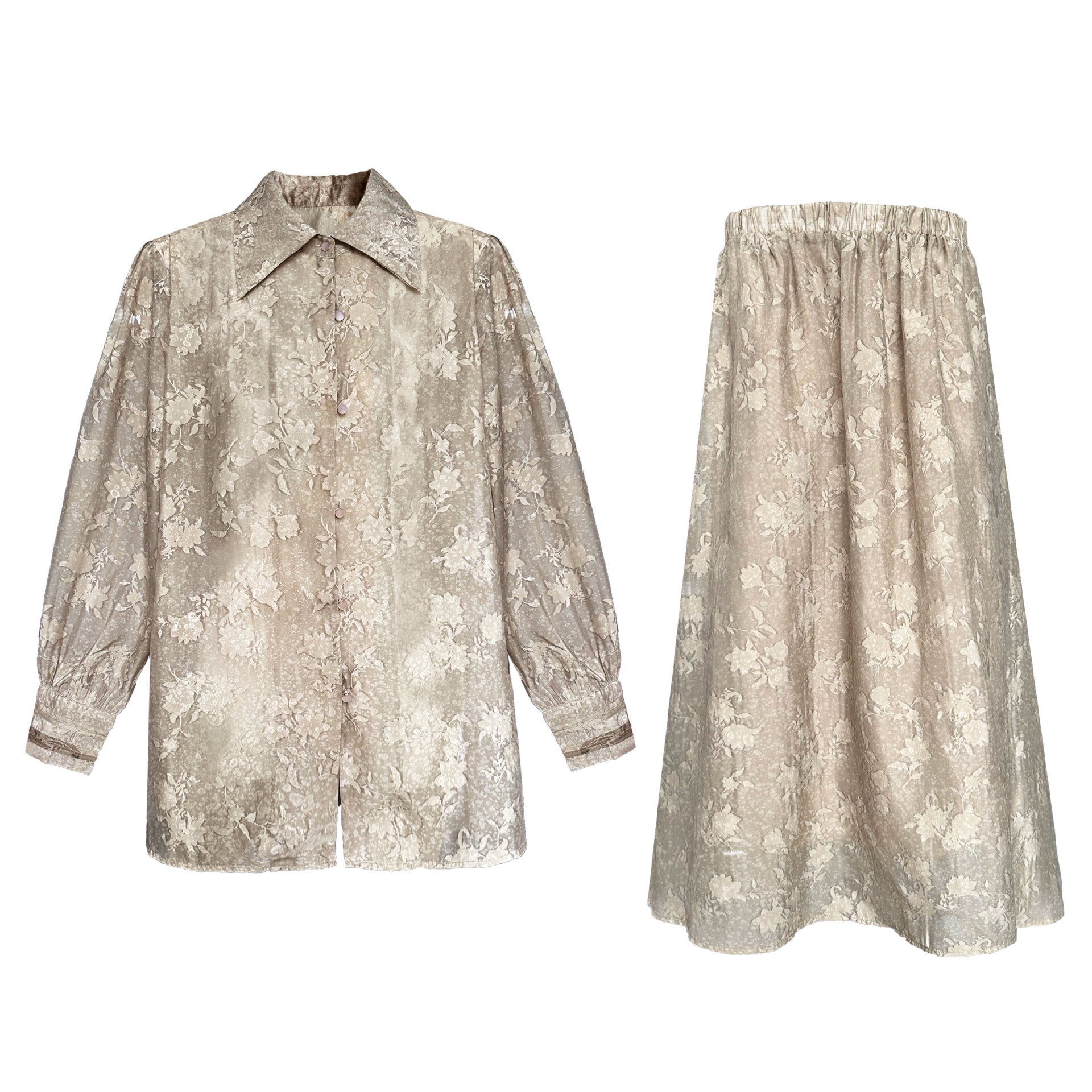 Boutique Wholesale 2024 Autumn New Fashionable Lightweight Sunscreen Shirt Skirt Women's Set
