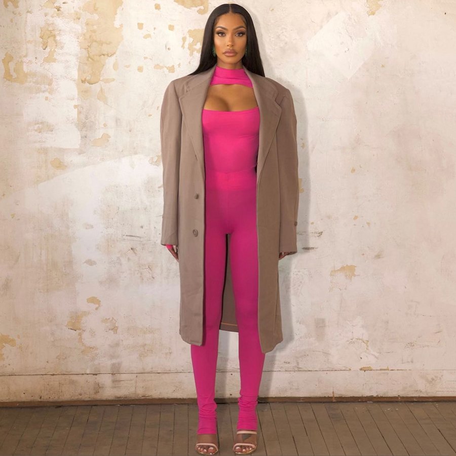 Kliou K23S34568 Autumn Casual Two Pieces Pants Sets Full Sleeve 2 Piece Set Women Solid Cut Out Women's Set