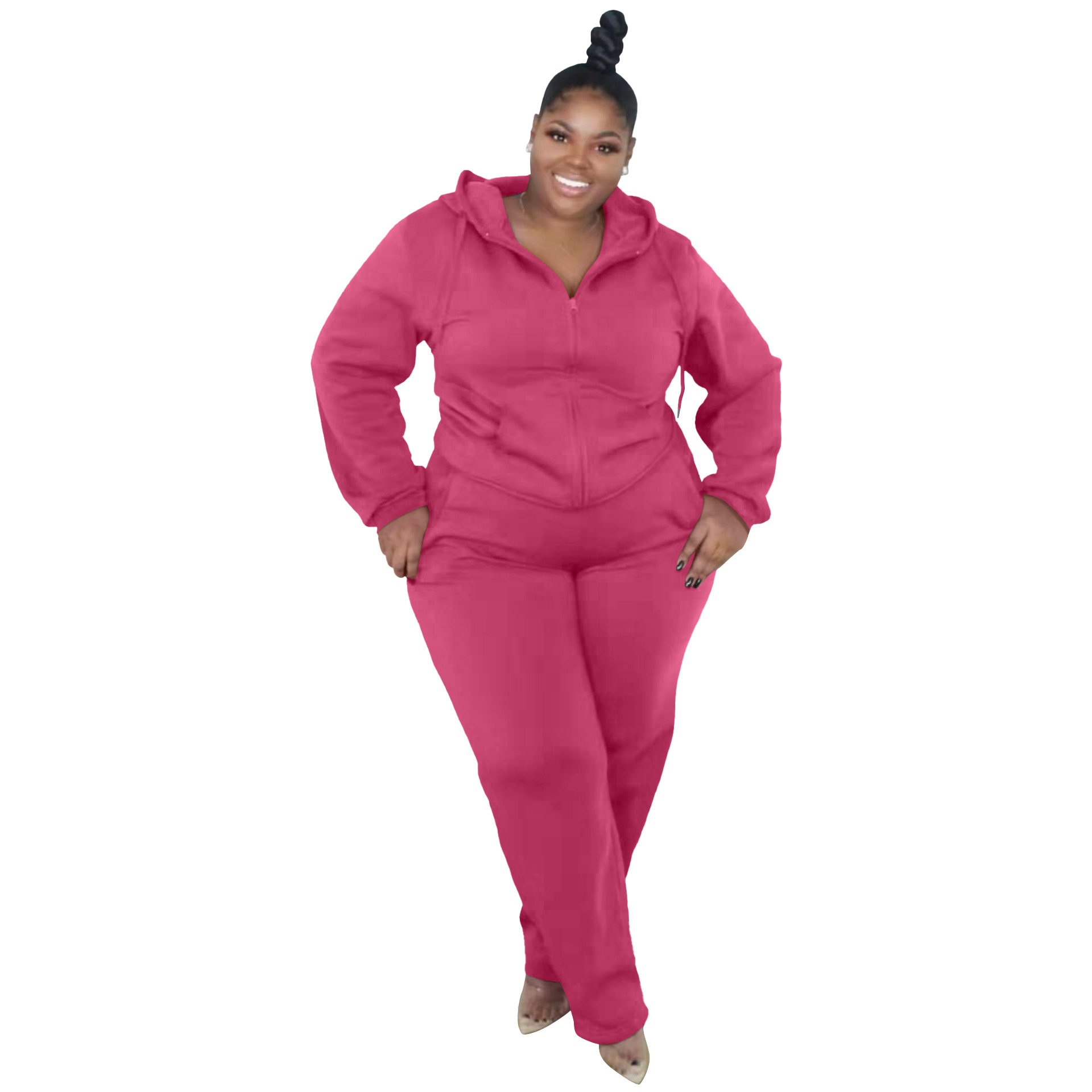 XL-5XL 2023 New Arrivals Plus Size Women's Clothing Jogging Sweatpants Suit Hoodie Women Sweatsuit Set Tracksuit Jogger Set