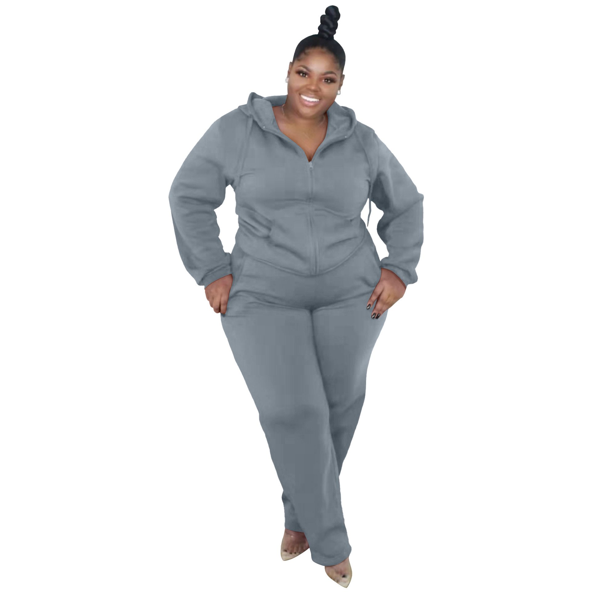 XL-5XL 2023 New Arrivals Plus Size Women's Clothing Jogging Sweatpants Suit Hoodie Women Sweatsuit Set Tracksuit Jogger Set