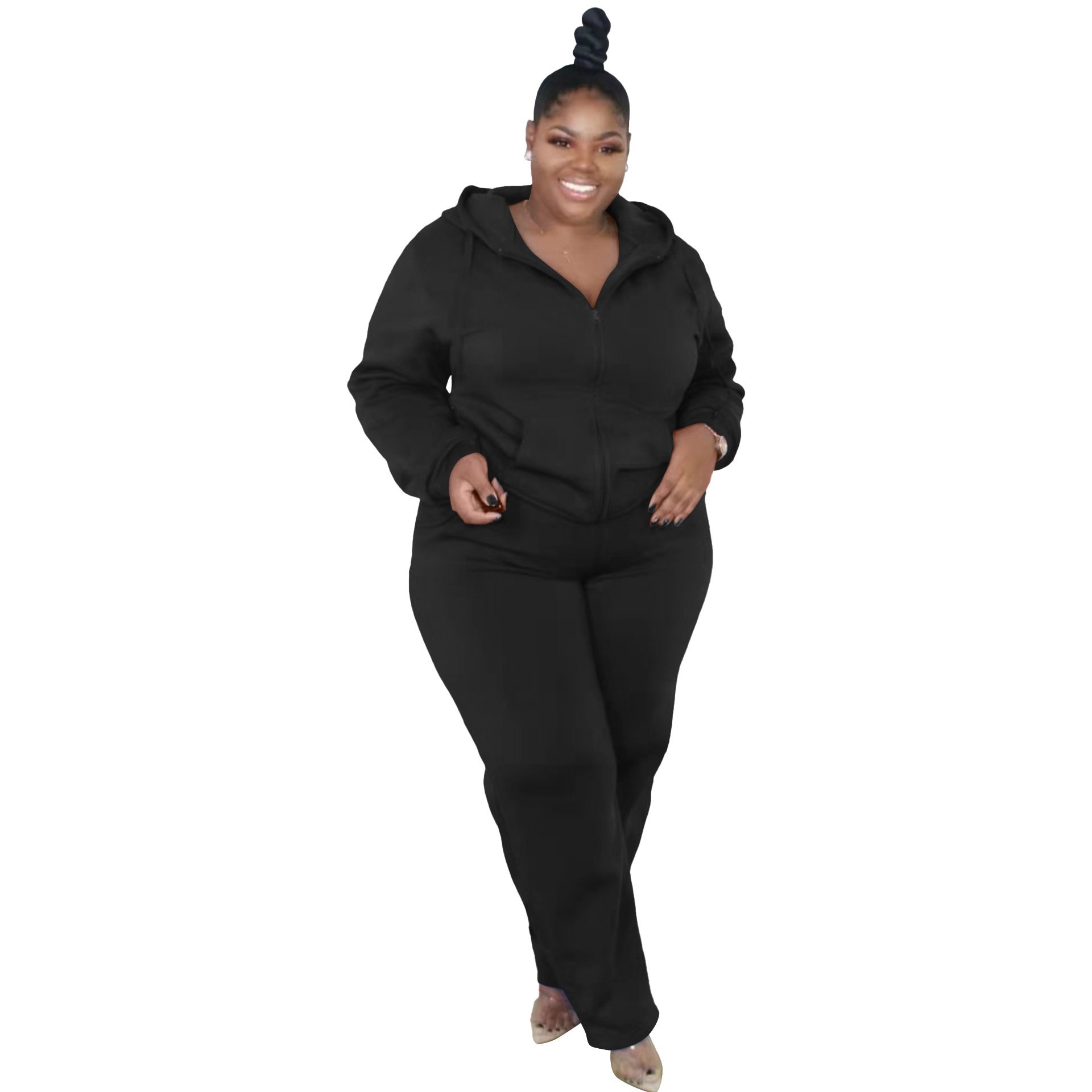 XL-5XL 2023 New Arrivals Plus Size Women's Clothing Jogging Sweatpants Suit Hoodie Women Sweatsuit Set Tracksuit Jogger Set