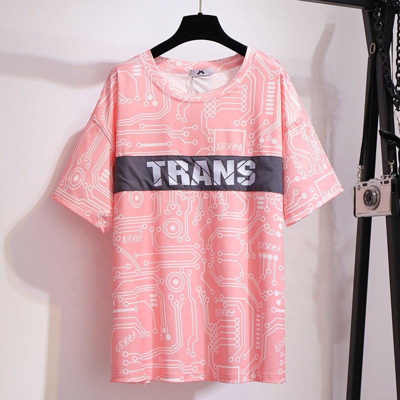 Plus Size Women's Set Wholesale Customization Summer Women's T-shirt Casual Pants Two Piece Sportswear Set