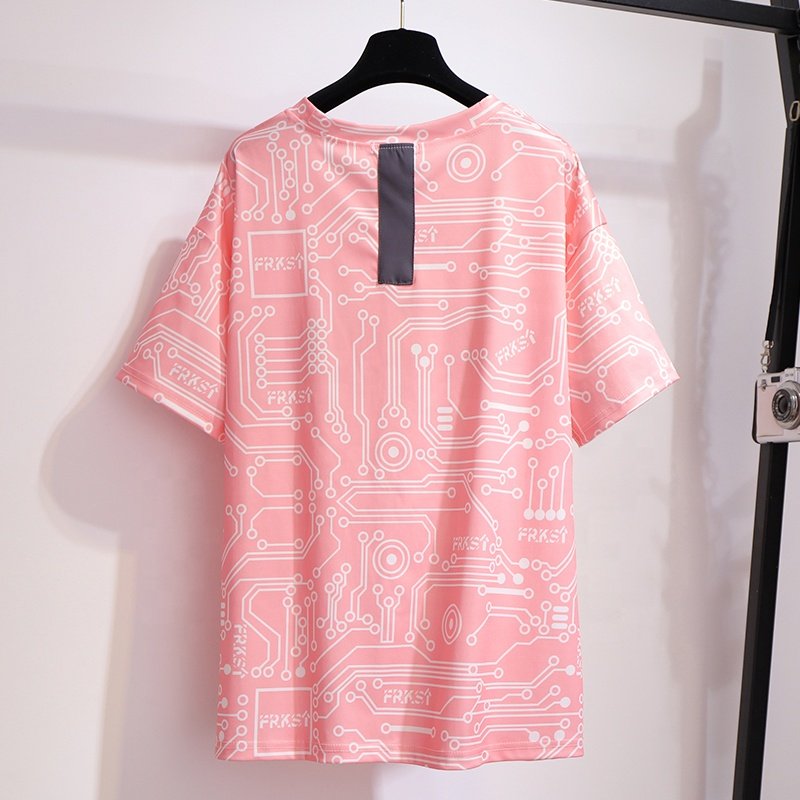Plus Size Women's Set Wholesale Customization Summer Women's T-shirt Casual Pants Two Piece Sportswear Set