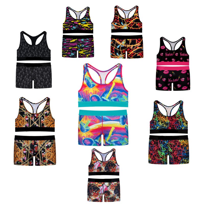 Hot Sale Summer Custom Logo Tights Gym Yoga Women's Sets Fitness Sportswear Ladies 2 Piece Set Women 2023