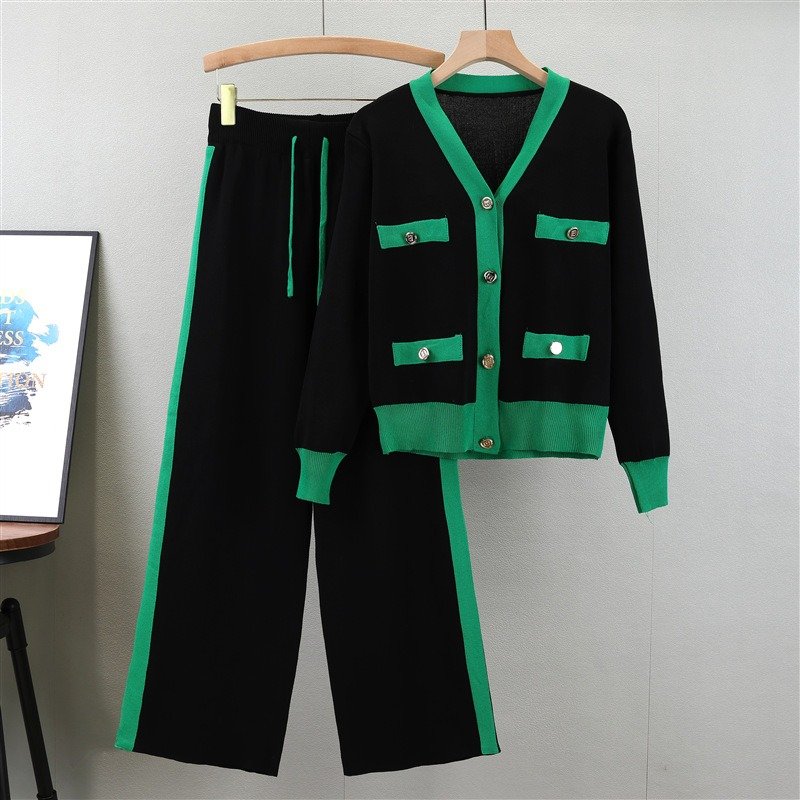 Fashion Elegant Ladies Clothes Long Sleeve Knitted Sets Women Sweater Tops + Pants Two Piece Set Women Clothing