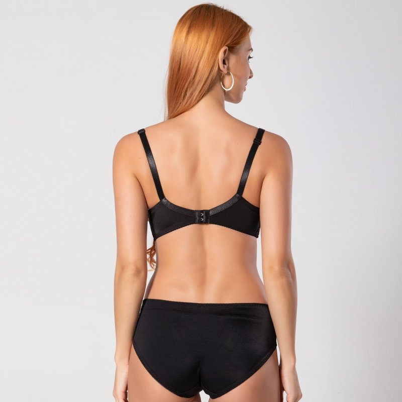 Women's clothing bra and panties plus size sexy bra and panties set for women solid color large size panties and bra set