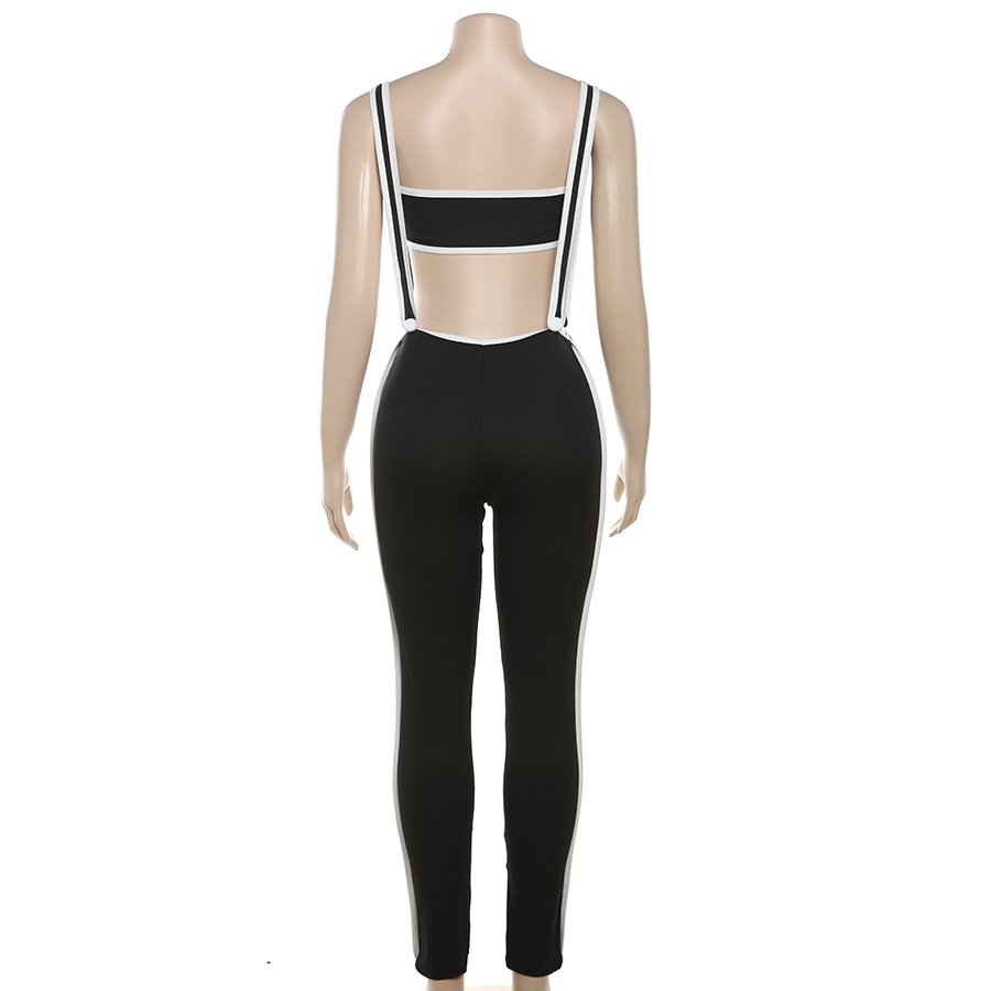 Kliou K24Q47174 New Arrivals Two Pieces Pants Sets Tube Top Color Blocking 2 Piece Set Ribbed Women's Set