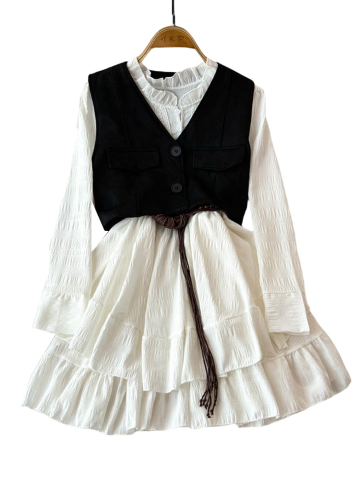 Wholesale 2024 Autumn New Fashionable Temperament Long Sleeved Dress French Age Reducing Vest Women's Set