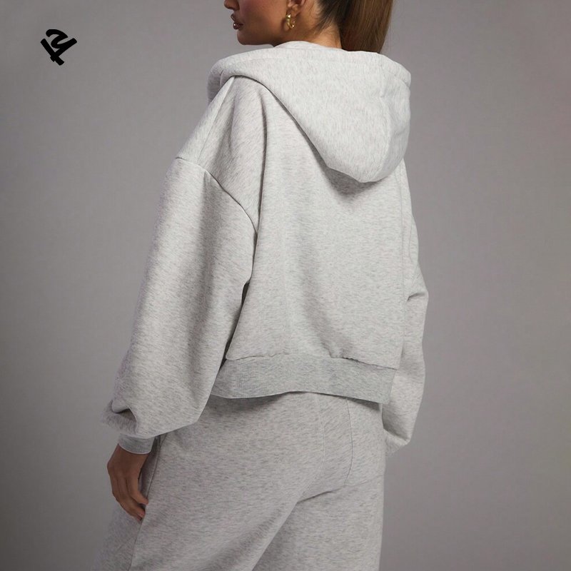 F240297 Custom Streetwear Women's Sets Zip Up Hoodies Sweatpants Two Pieces Women Clothing Workout Sets For Women Tracksuit Set
