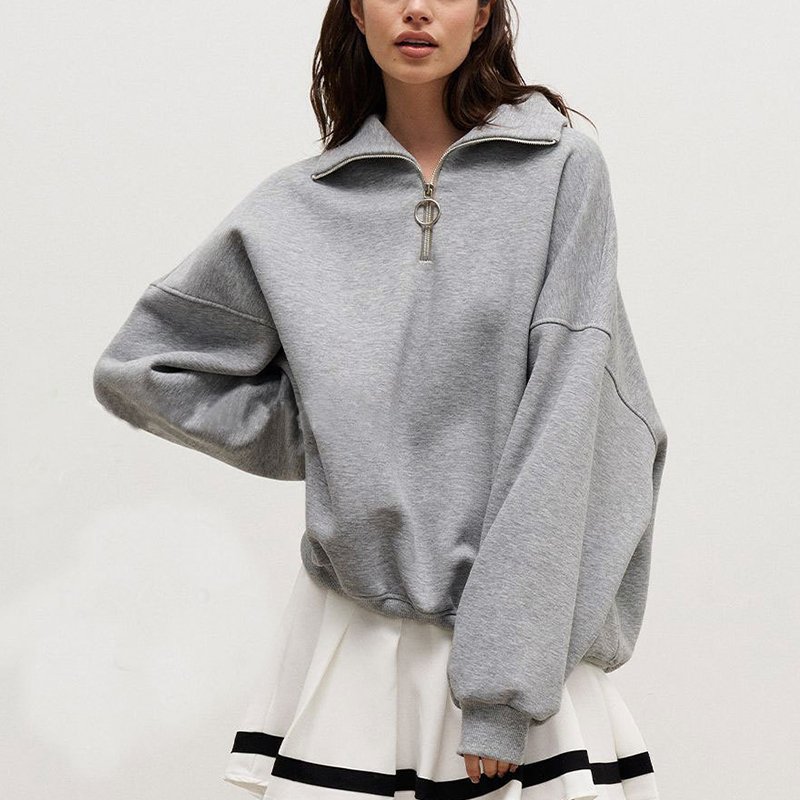 high collar half zip unisex custom crew neck men's hooded sets and sweatshirt set long sleeves soft sublimation sweatshirt
