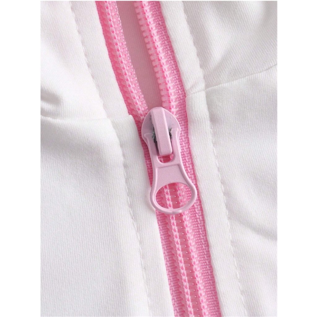 ZHEZHE 2024 New Fashion Casual Two Piece Sets Summer Letter Zip Up T Shirt With Bubble Skirt Ladies Skirt Puffer Women Outfits