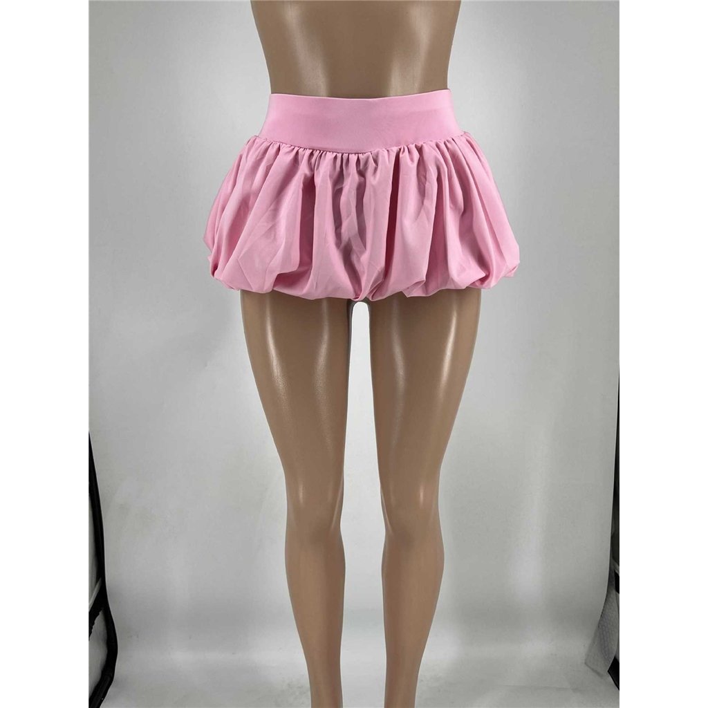 ZHEZHE 2024 New Fashion Casual Two Piece Sets Summer Letter Zip Up T Shirt With Bubble Skirt Ladies Skirt Puffer Women Outfits