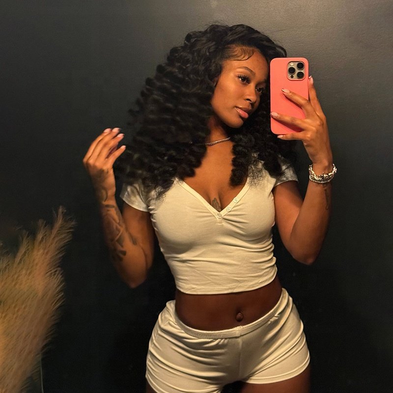 JY new summer V-neck short sleeve crop top and short pants 2 piece set solid bodycon casual sport wear women's set