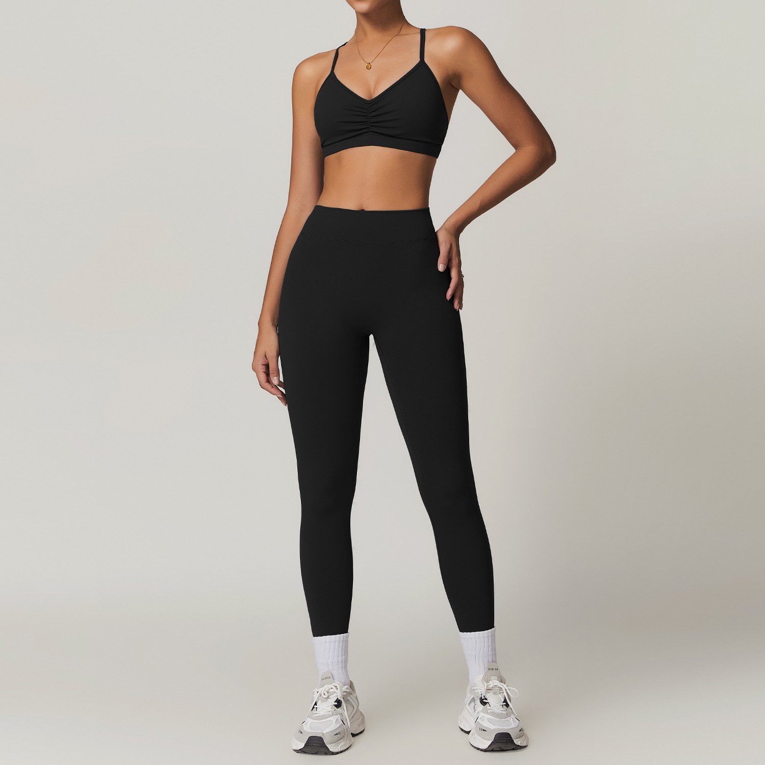 Women Cross Beauty Back Sport Yoga Set Lady Sexy Naked Feel Solid Color Gym Suit Female Quick Dry High Waist Flare Pant Set