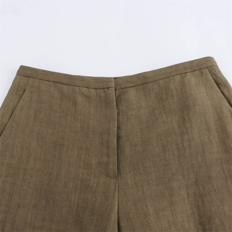 TAOP&ZA women's clothing 2024 early autumn new fashion solid color high waist wide leg trousers 6010854 5013854