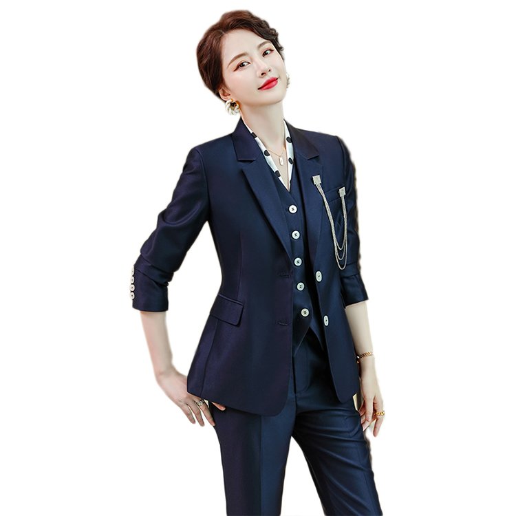 Women's Vest Business Professional Women's Top Office Official Work Clothes Coat Pants Top Three Piece Suit