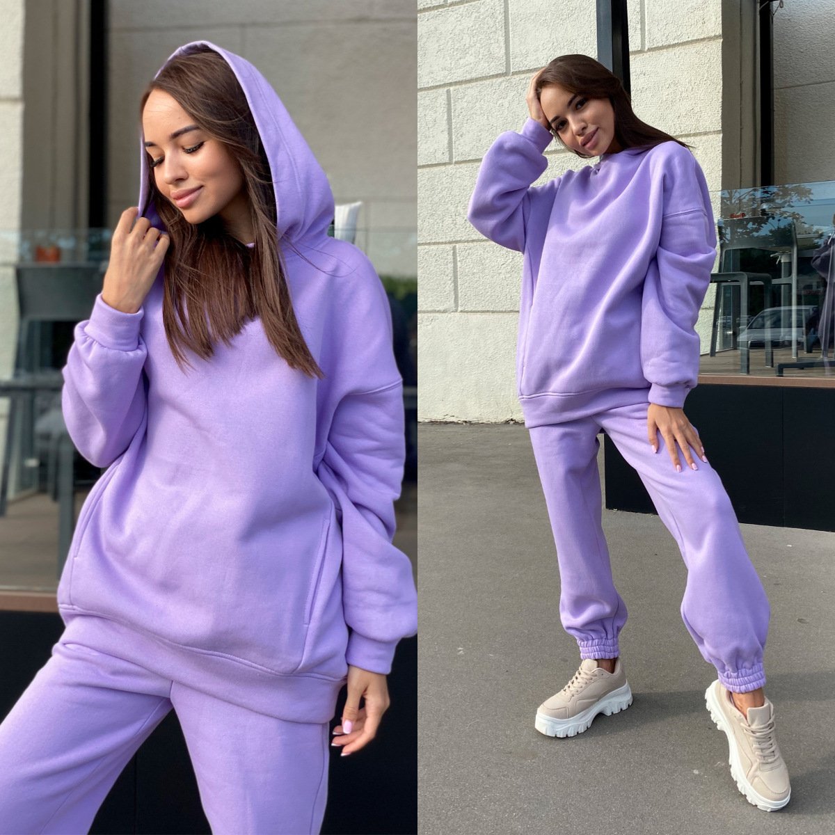 2024Hot Sale Women's 2 Pieces Set Long Sleeve Pure Color Girls Pullover Sweatshirt Pants Sweat Suits For Women Hoodie Sets