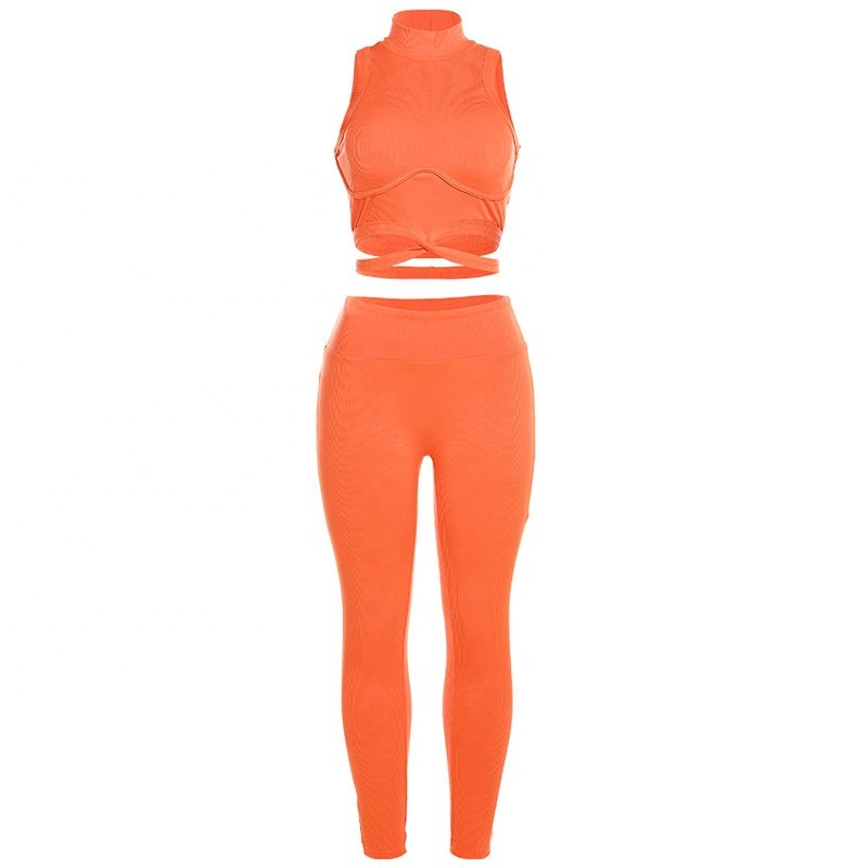 Women Hollow Out Two Pieces Pants Sets Slim Women's Set Casual Street Style 2 Piece Set