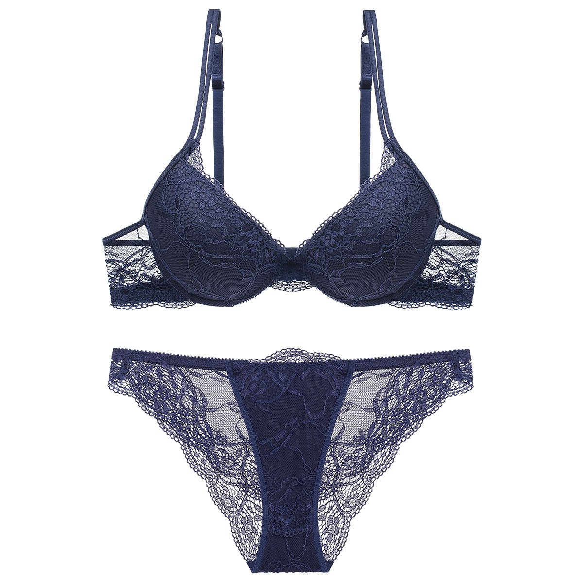 Wholesale lace Lingerie Women Underwear breathable hollow out Two Piece bra and briefs Sets