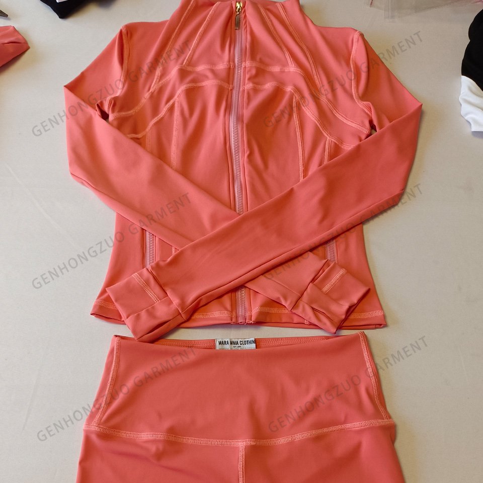 Women's Clothing 2024 Custom Body Basics Zip Streetwear Hoodie Thumb Hole Jacket And Skinny Yoga Pants Sets Tracksuits For Women