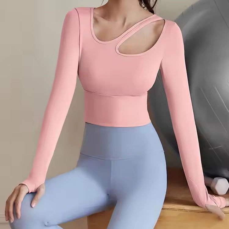 2024 Female 2 Pcs Fitness Sports Outfit Gym Fitness Set Hollow out Long Sleeve Custom top And Legging Sets High Elastic Yoga Set